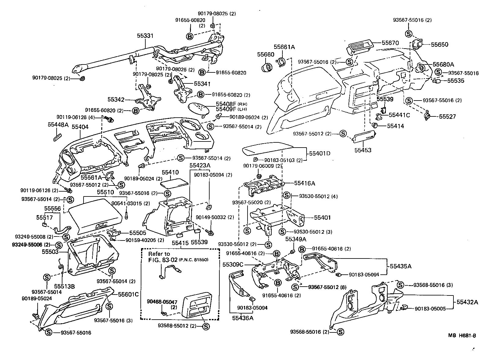 55330-17010 REINFORCEMENT, INSTRUMENT PANEL product image