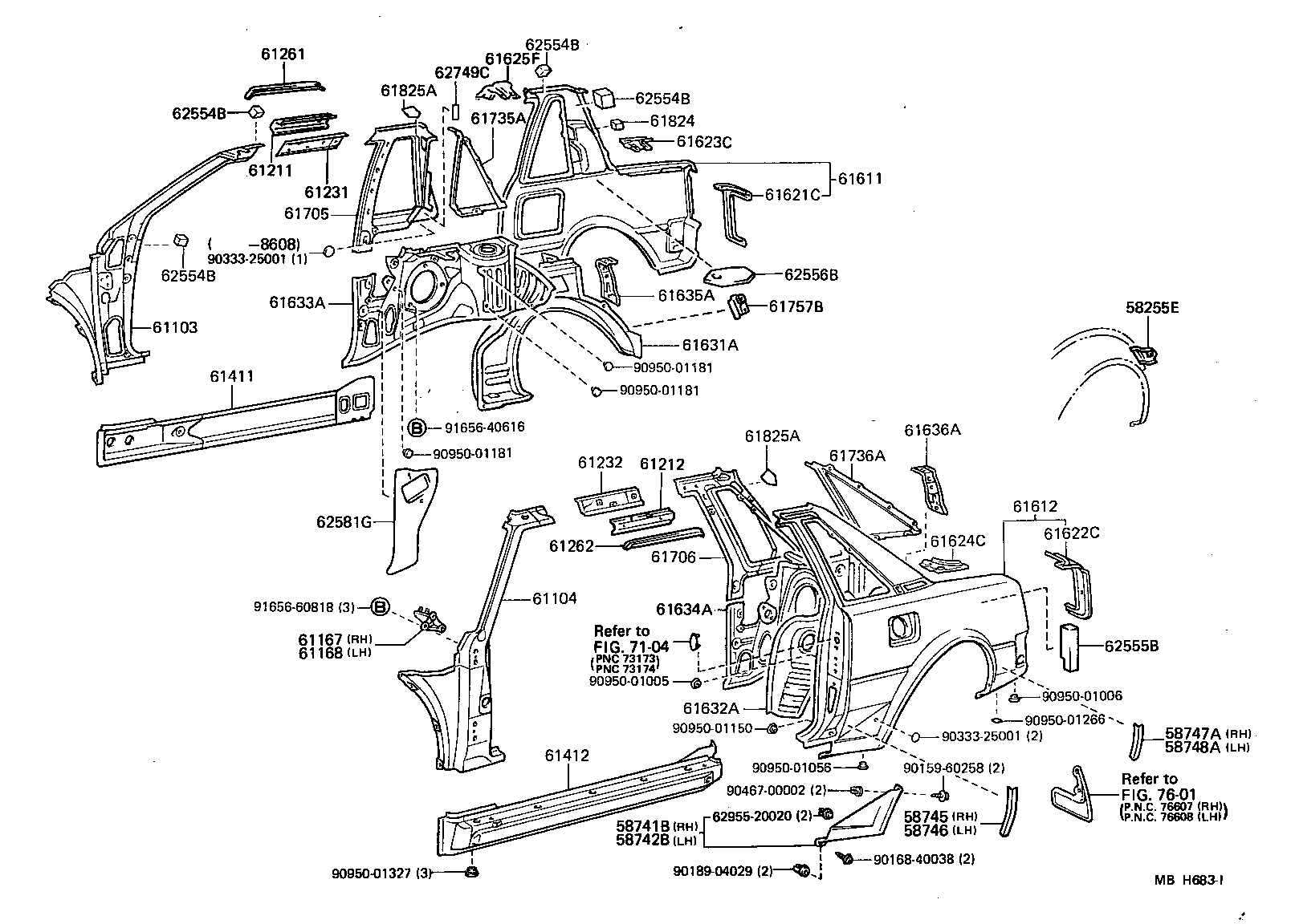 61601-17907 PANEL, QUARTER, RH product image