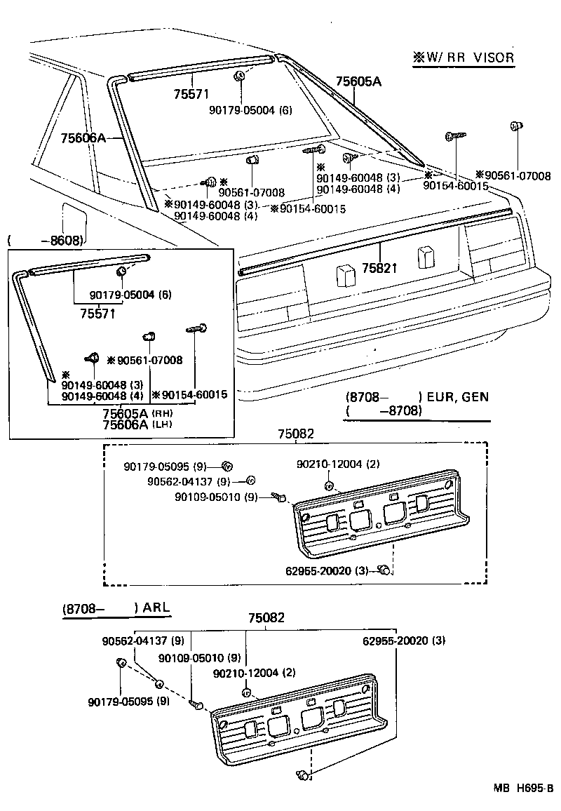 75813-17010 MOULDING, LUGGAGE COMPARTMENT DOOR BACK product image