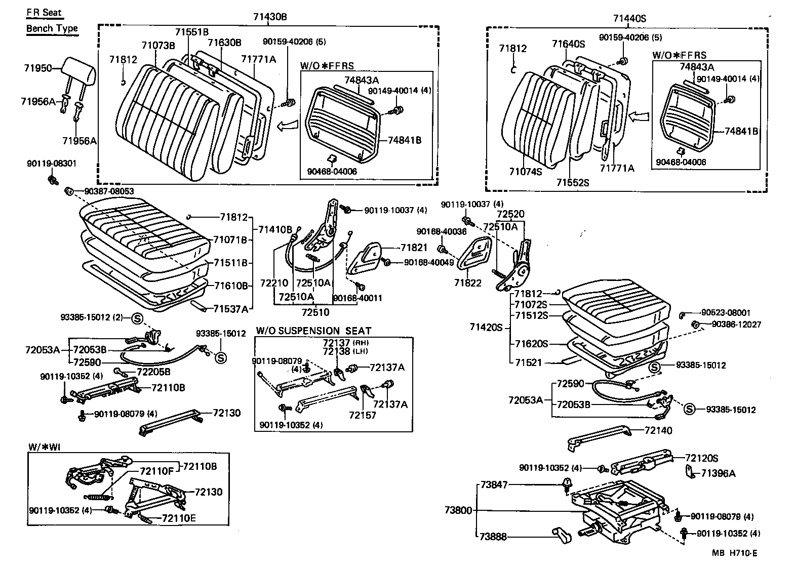 71013-90K02 SPRING ASSY, FRONT SEAT BACK, RH(FOR SEPARATE TYPE) product image