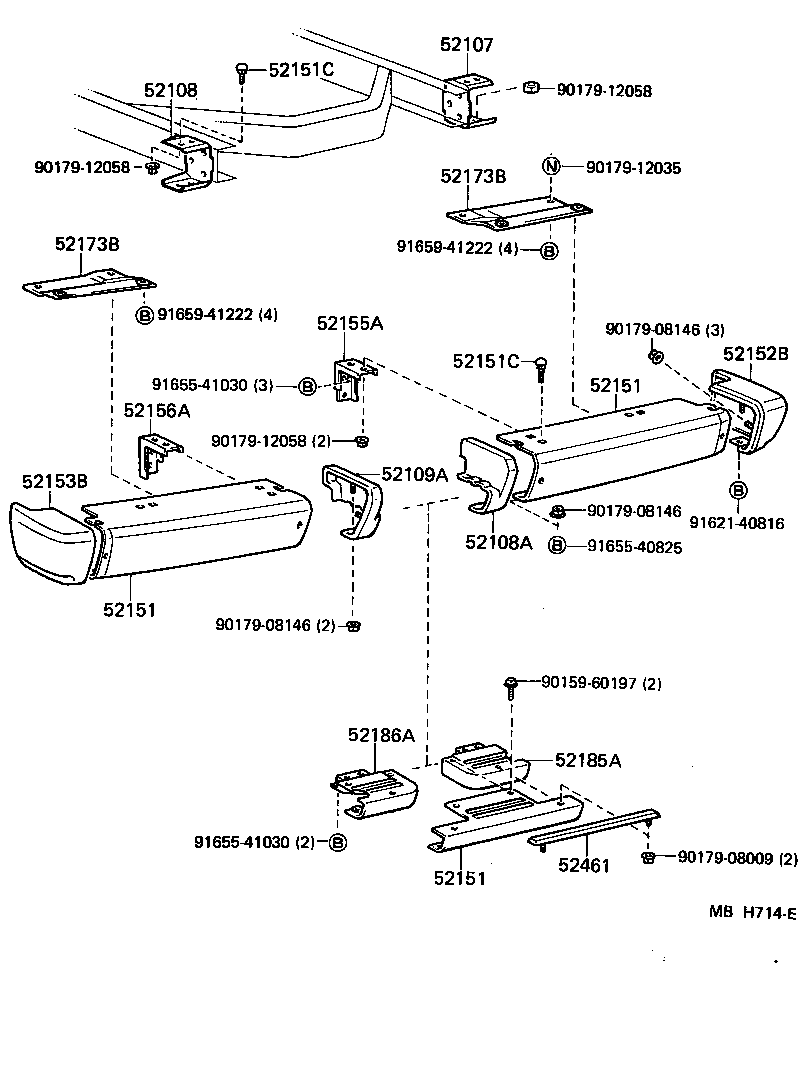 52057-60010 PAD, REAR BUMPER, CENTER product image