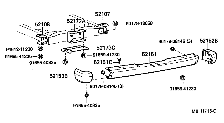 52057-60010 PAD, REAR BUMPER, CENTER product image