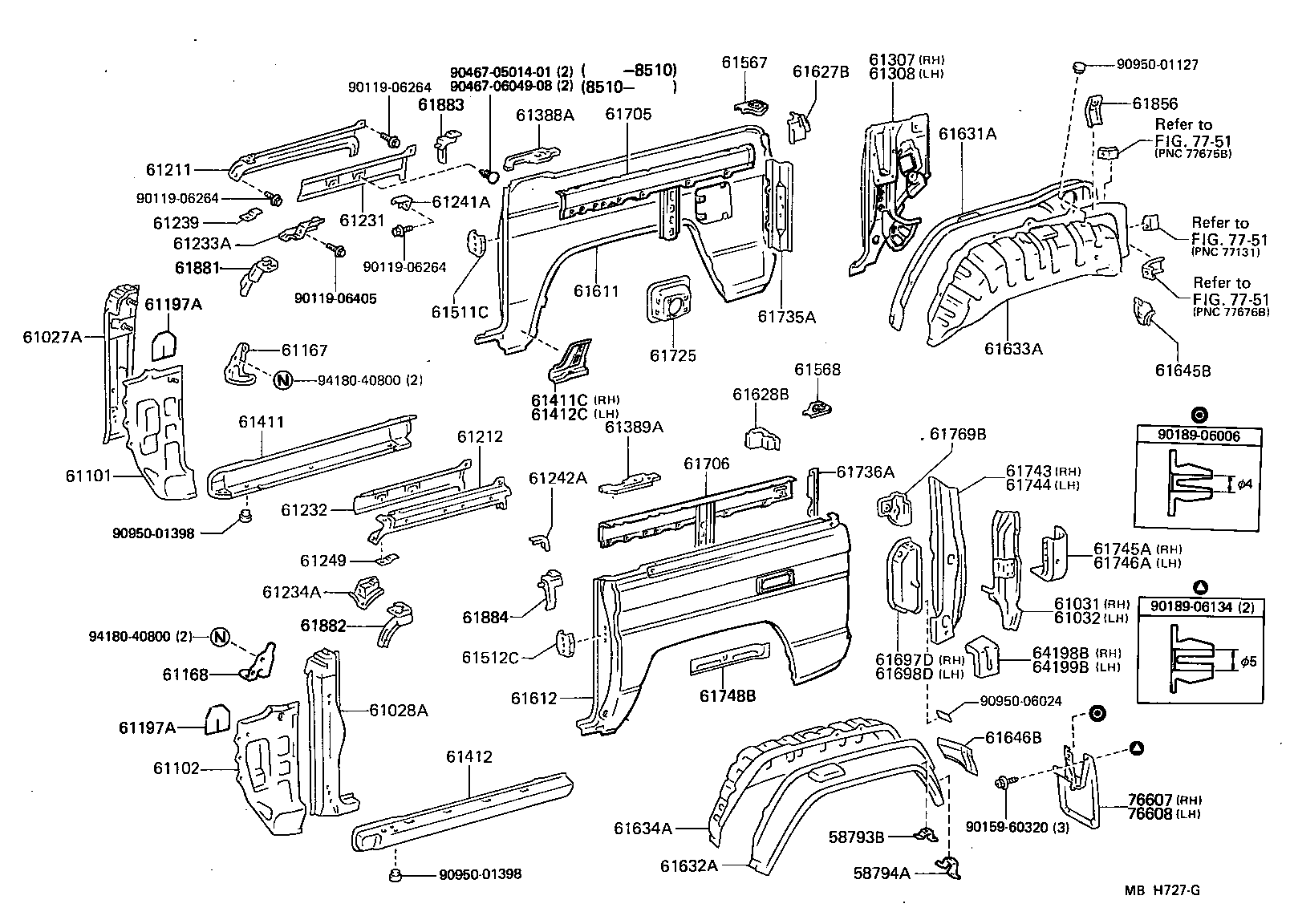 76607-90K04 MUDGUARD SUB-ASSY, QUARTER PANEL, REAR RH product image