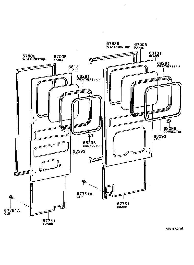 64611-87602 GLASS, BACK DOOR product image