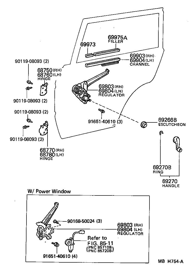 68720-30020 HINGE ASSY, REAR DOOR, UPPER LH product image