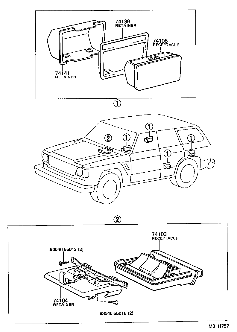 74104-90A00 RETAINER SUB-ASSY, ASH RECEPTACLE, NO.1 product image