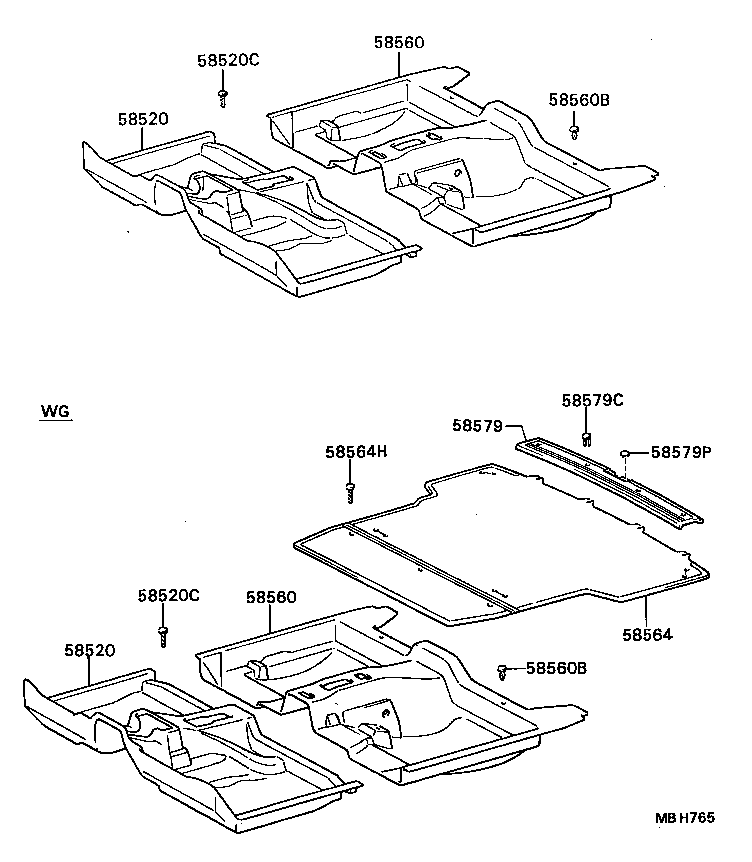 90467-06017-40 CLIP, REAR FLOOR CARPET SET product image