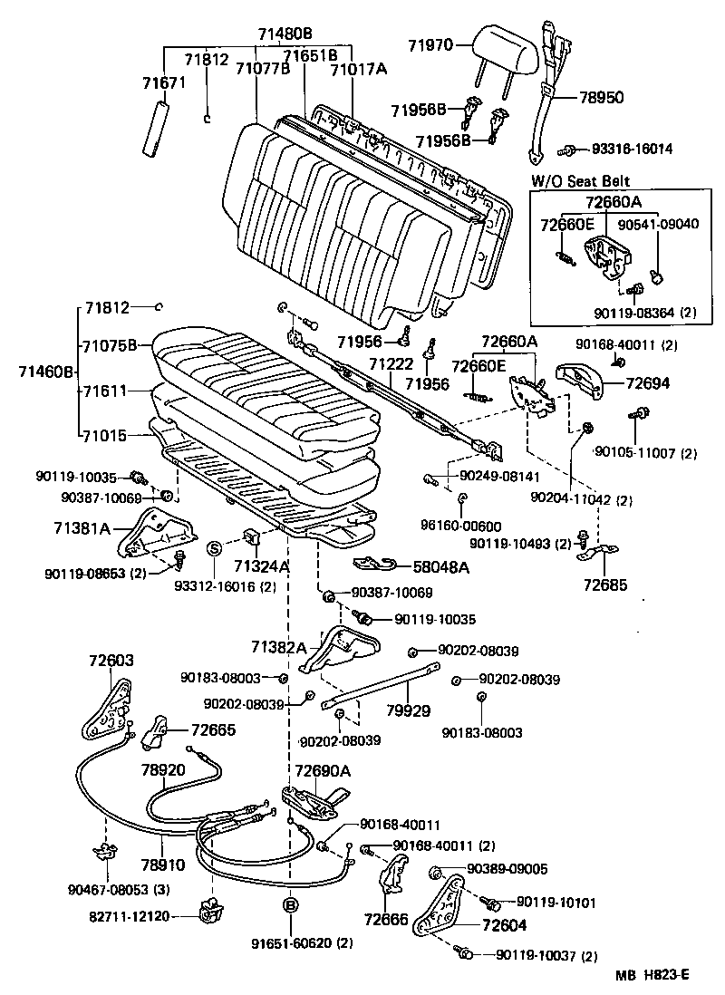 71013-90K02 SPRING ASSY, FRONT SEAT BACK, RH(FOR SEPARATE TYPE) product image