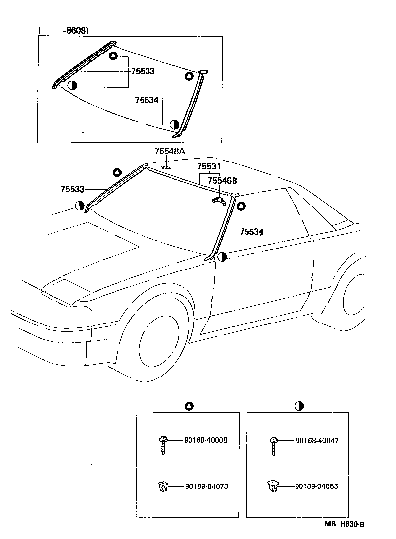 Toyota 75534-17010 MOULDING, WINDSHIELD, OUTSIDE LH