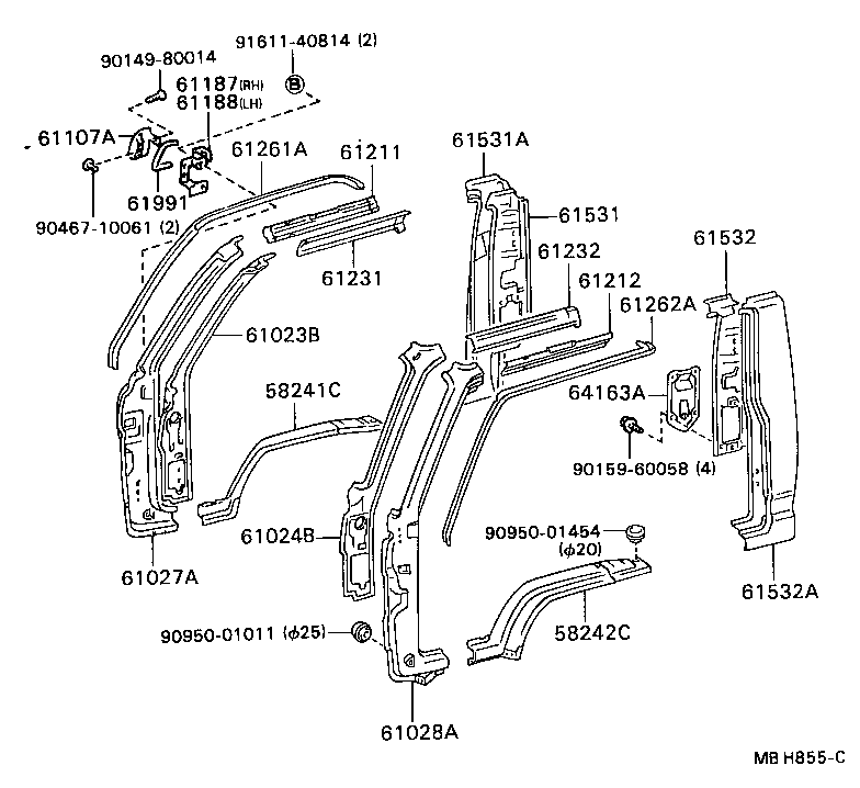 58012-95440 PANEL, FLOOR SIDE, LH product image