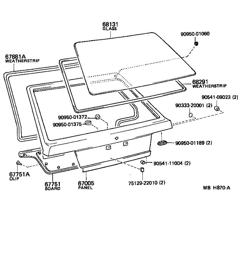 Toyota 67005-16062 PANEL SUB-ASSY, BACK DOOR