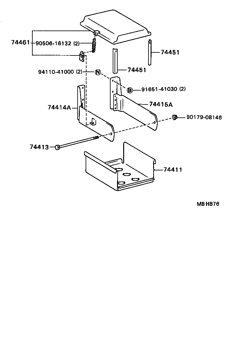 74401-36330 BRACKET, BATTERY, NO.1 product image
