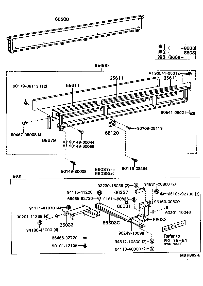 65202-93101 POST ASSY, SIDE PANEL REAR END, RH product image