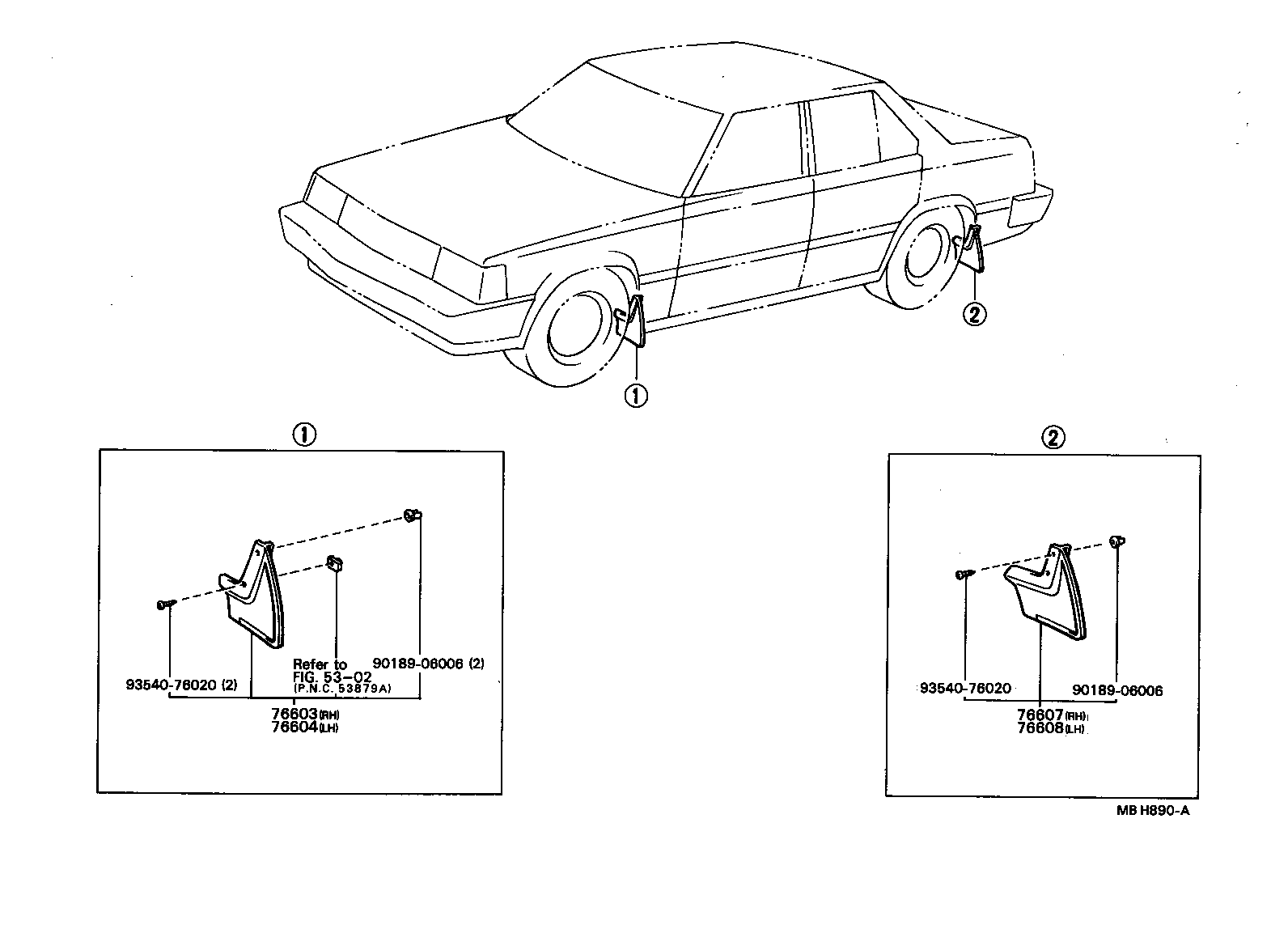 76604-29035 MUDGUARD SUB-ASSY, FRONT FENDER, LH product image