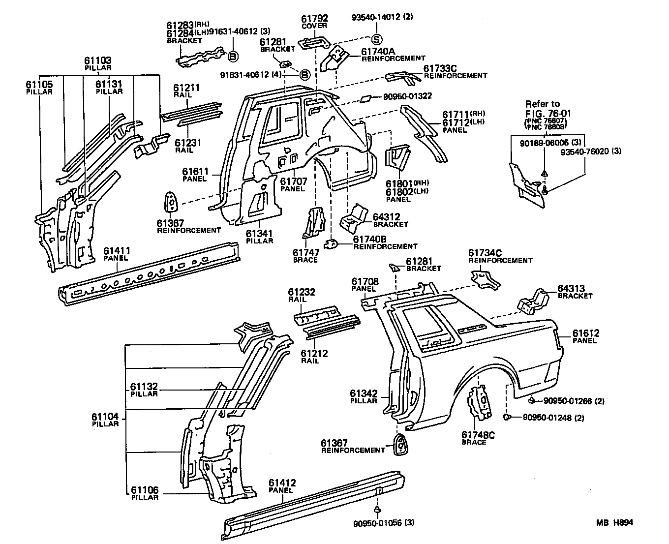 61602-1B130 PANEL, QUARTER, LH product image