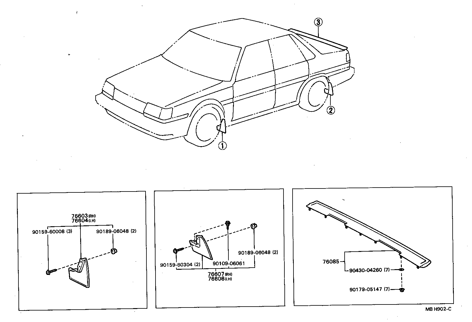 76085-20040 SPOILER SUB-ASSY, REAR product image