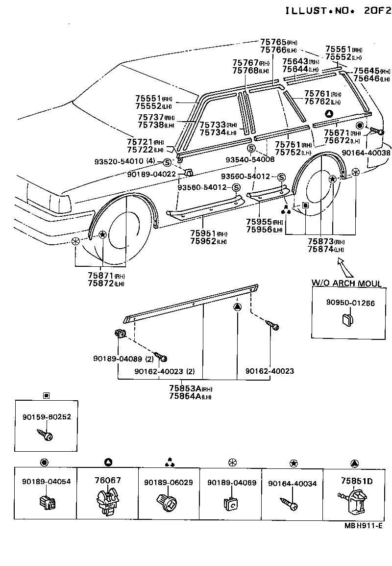 75732-22350 MOULDING, FRONT DOOR, OUTSIDE LH product image