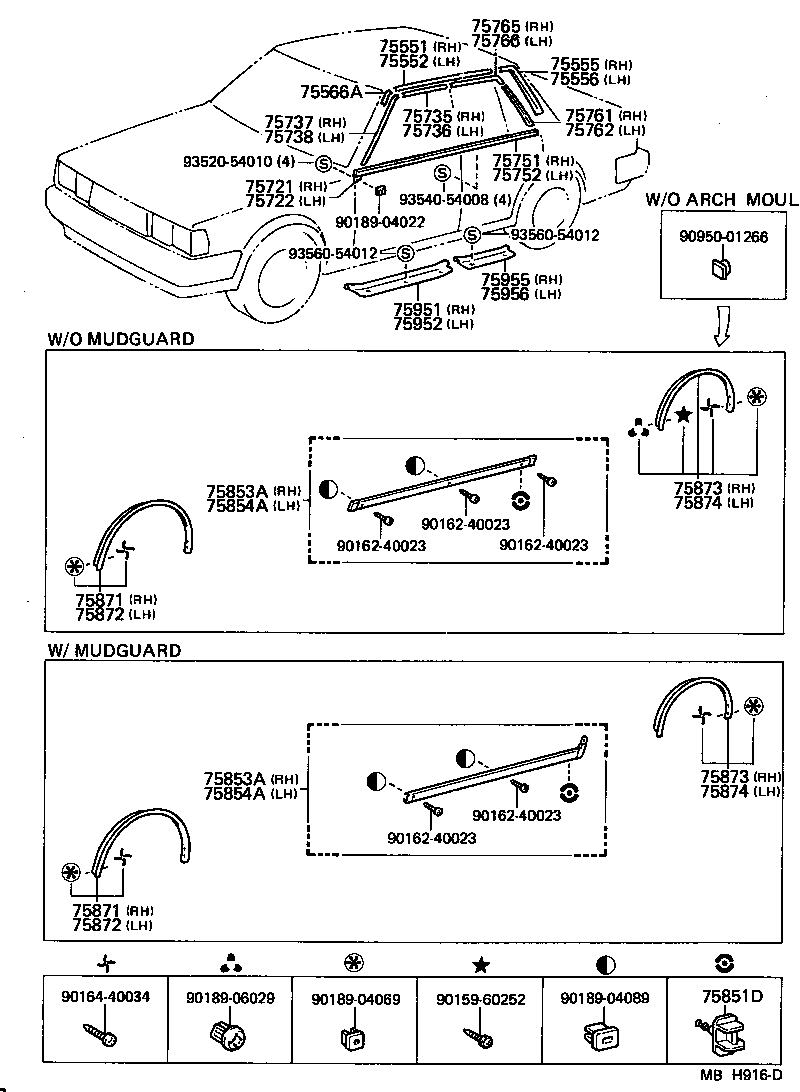 75652-22160 MOULDING, QUARTER, OUTSIDE LH product image