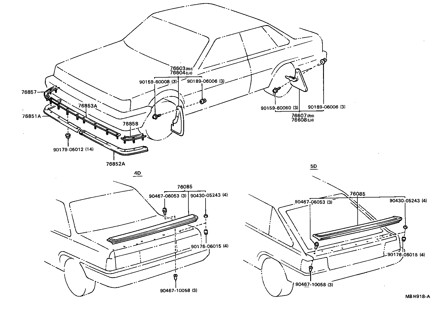 76085-32020 SPOILER SUB-ASSY, REAR product image