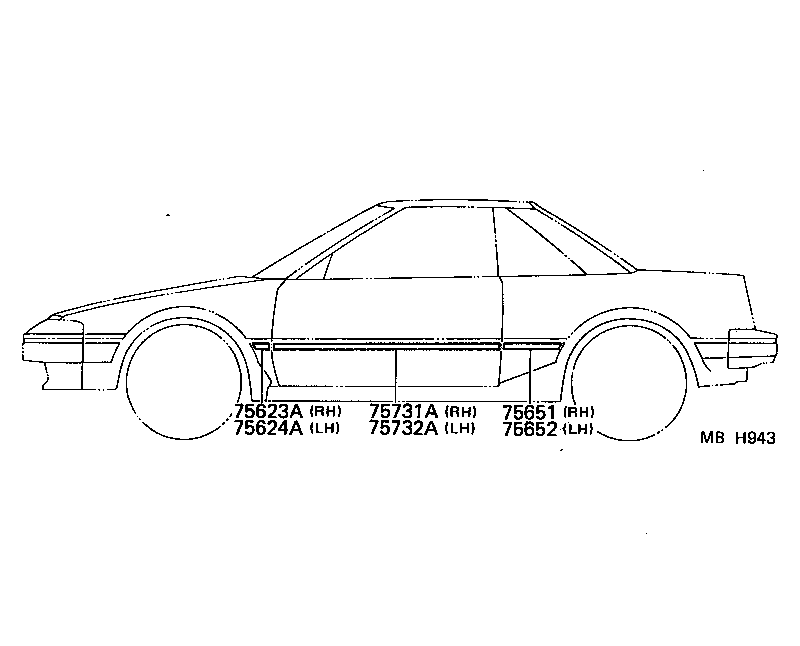 75615-17020-01 MOULDING, FRONT FENDER, OUTSIDE REAR RH product image