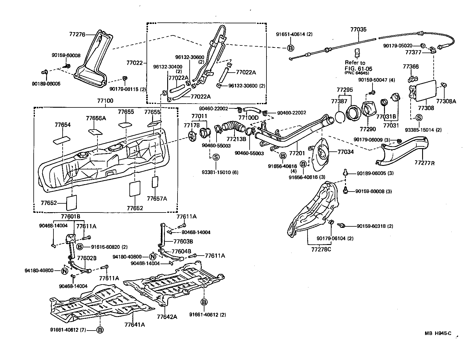 Toyota 77001-19505 TANK ASSY, FUEL