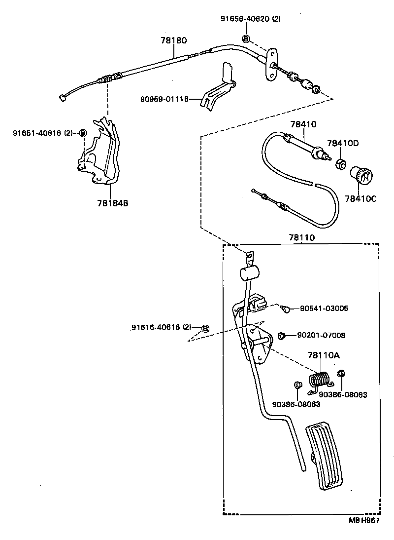 78120-89133 ROD ASSY, ACCELERATOR PEDAL product image