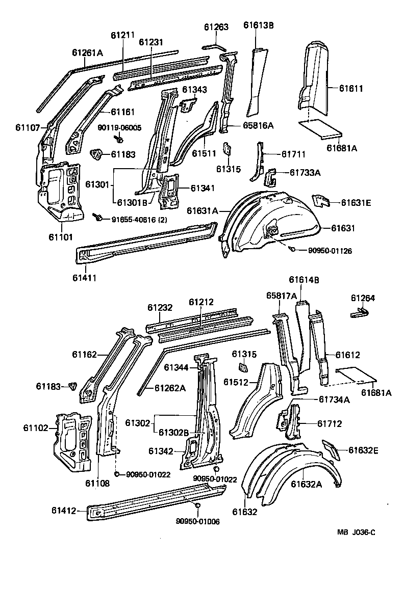 61602-90A58 PANEL, QUARTER, LH product image