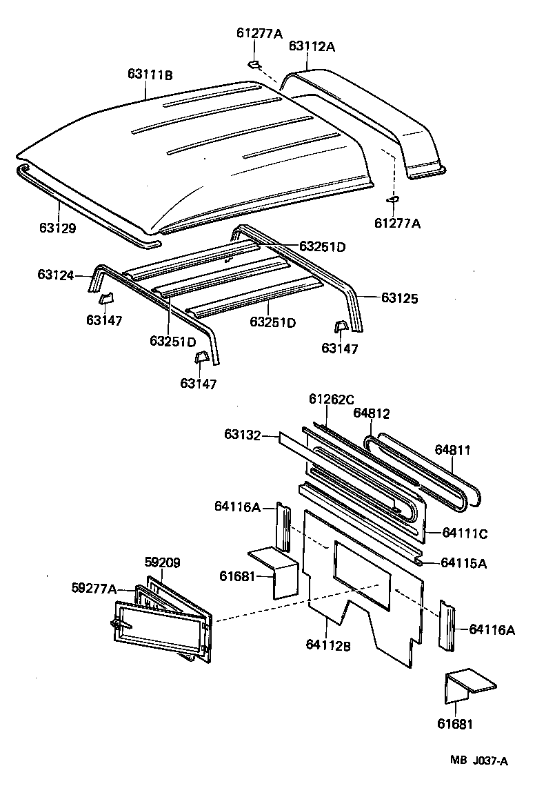 63147-90A02 BRACKET, ROOF PANEL REINFORCEMENT product image