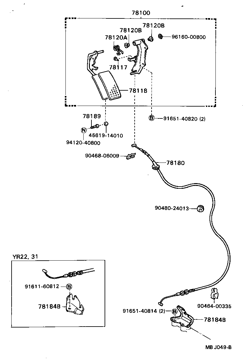 78184-87004 BRACKET, ACCELERATOR CONTROL CABLE product image