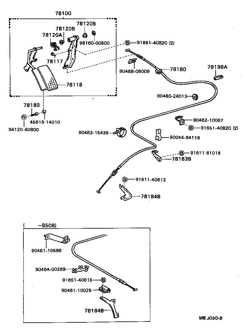 78184-87004 BRACKET, ACCELERATOR CONTROL CABLE product image