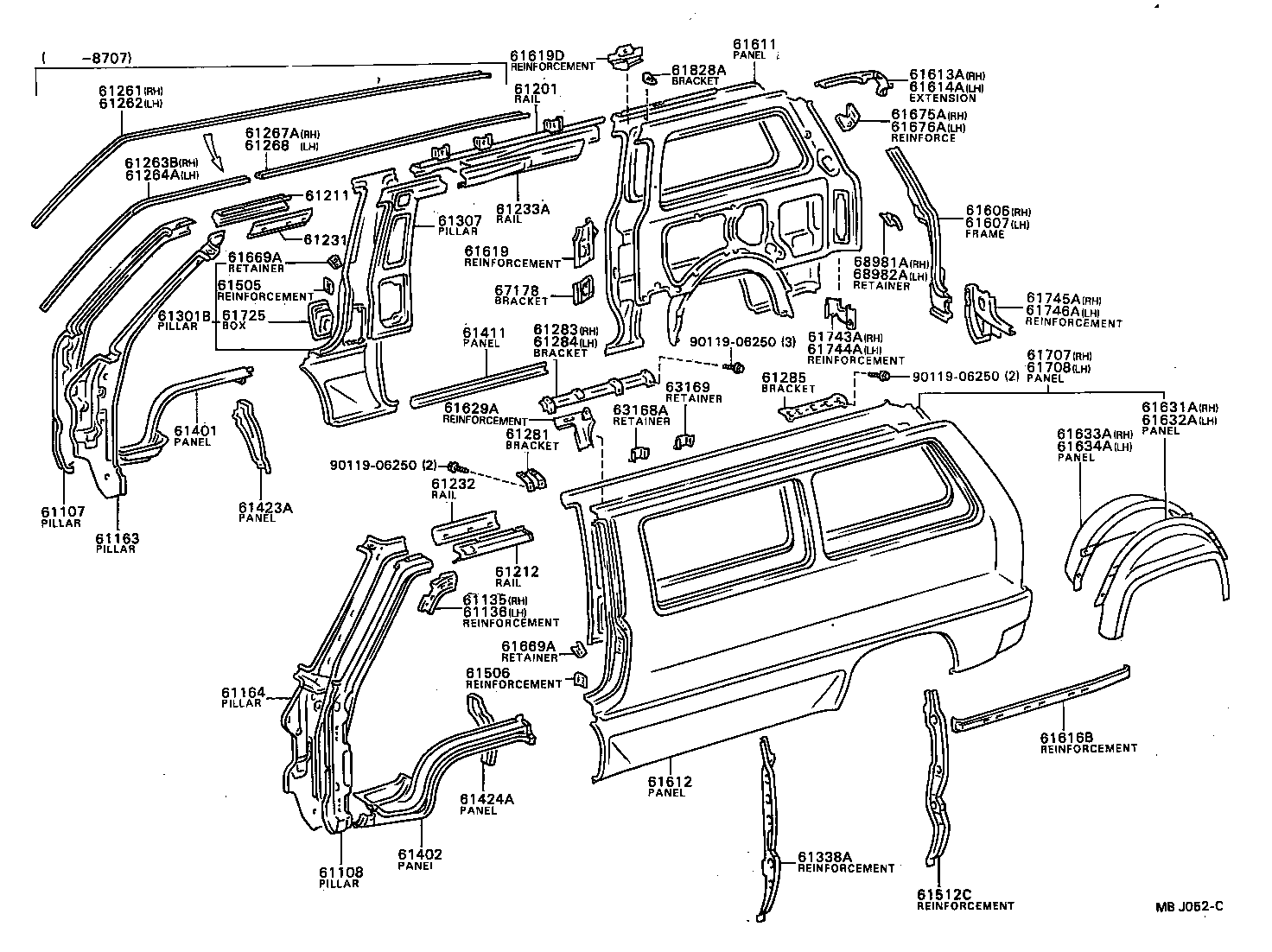 53881-87001 MUDGUARD SUB-ASSY, FRONT FENDER, RH product image