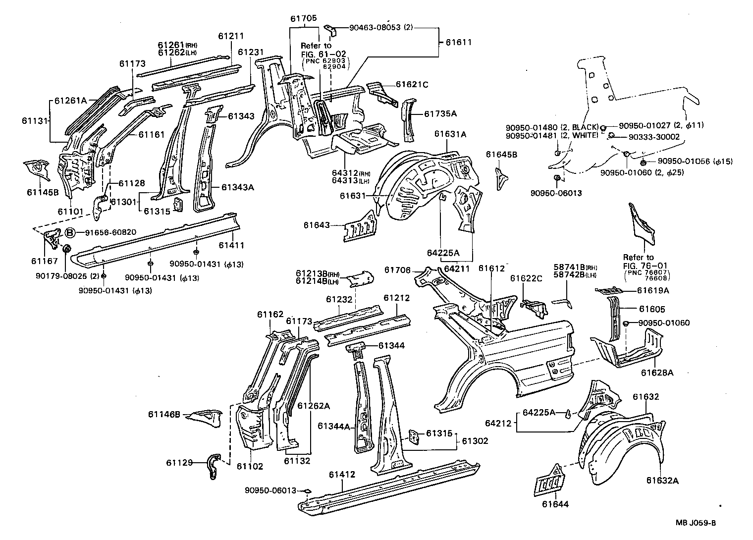 61815-22020 COVER, ROOF SIDE, INNER UPPER RH product image
