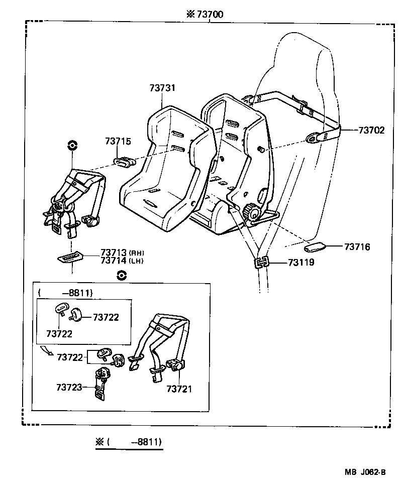 73220-10172-16 BELT ASSY, FRONT SEAT OUTER, LH product image
