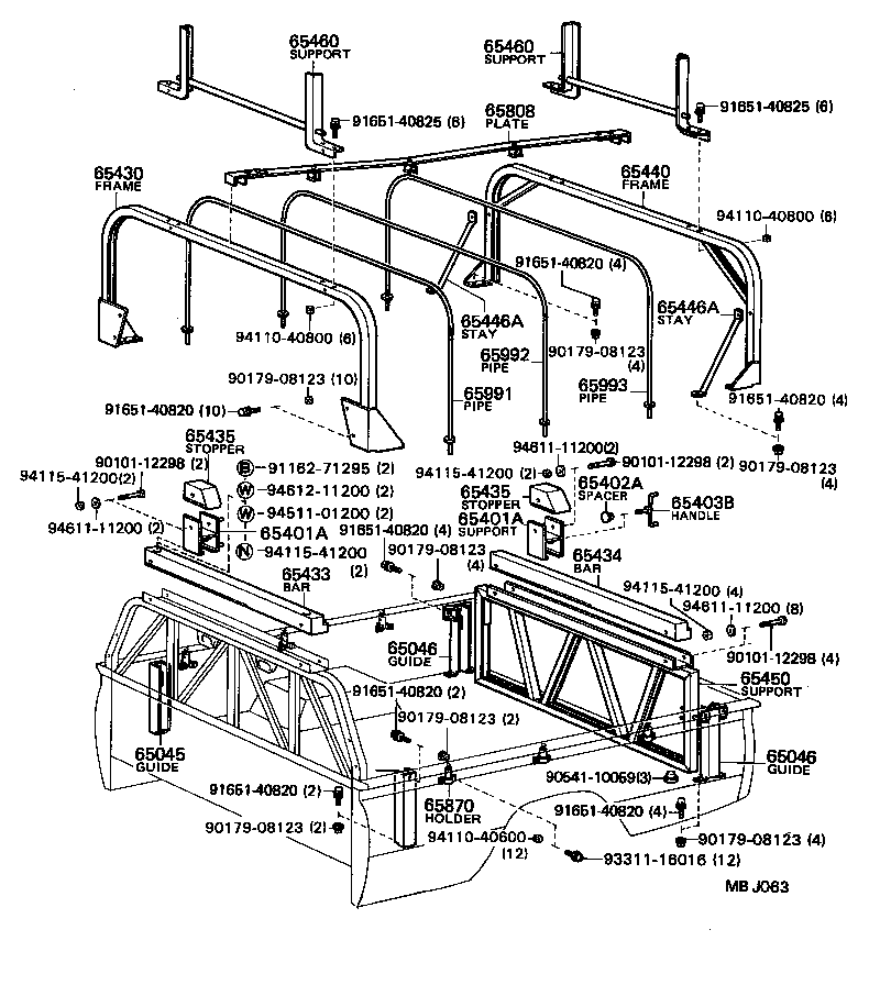 65801-95114 PIPE, VINYL TOP GUARD, NO.1 product image