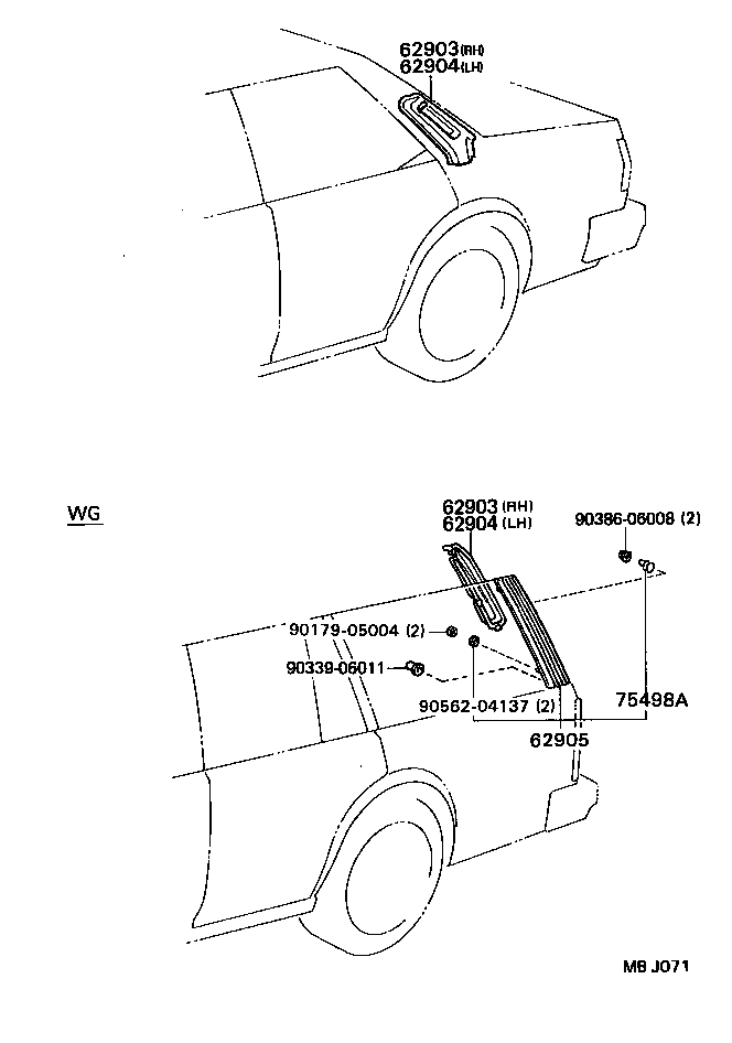 62903-22030 DUCT SUB-ASSY, QUARTER VENTILATOR, RH product image