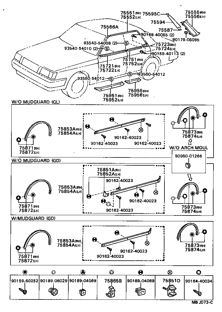 75552-22110 MOULDING, ROOF DRIP SIDE FINISH, LH product image
