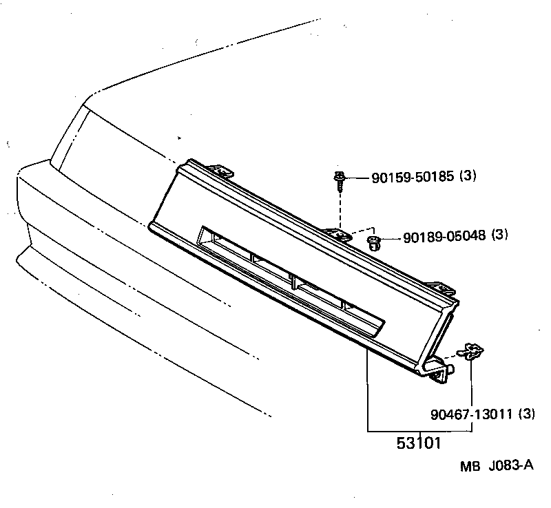 54107-12010 GARNISH, RETRACTABLE HEADLAMP COVER, RH product image