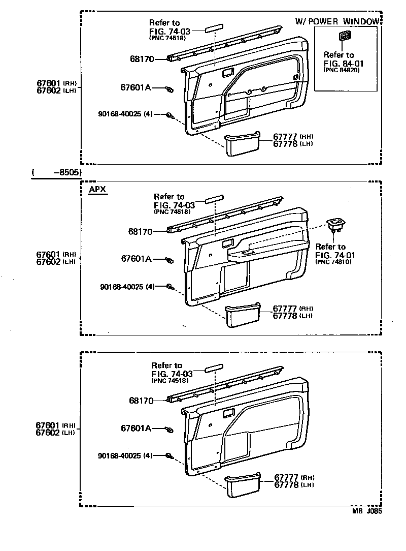 68111-12460 GLASS SUB-ASSY, FRONT DOOR, RH product image