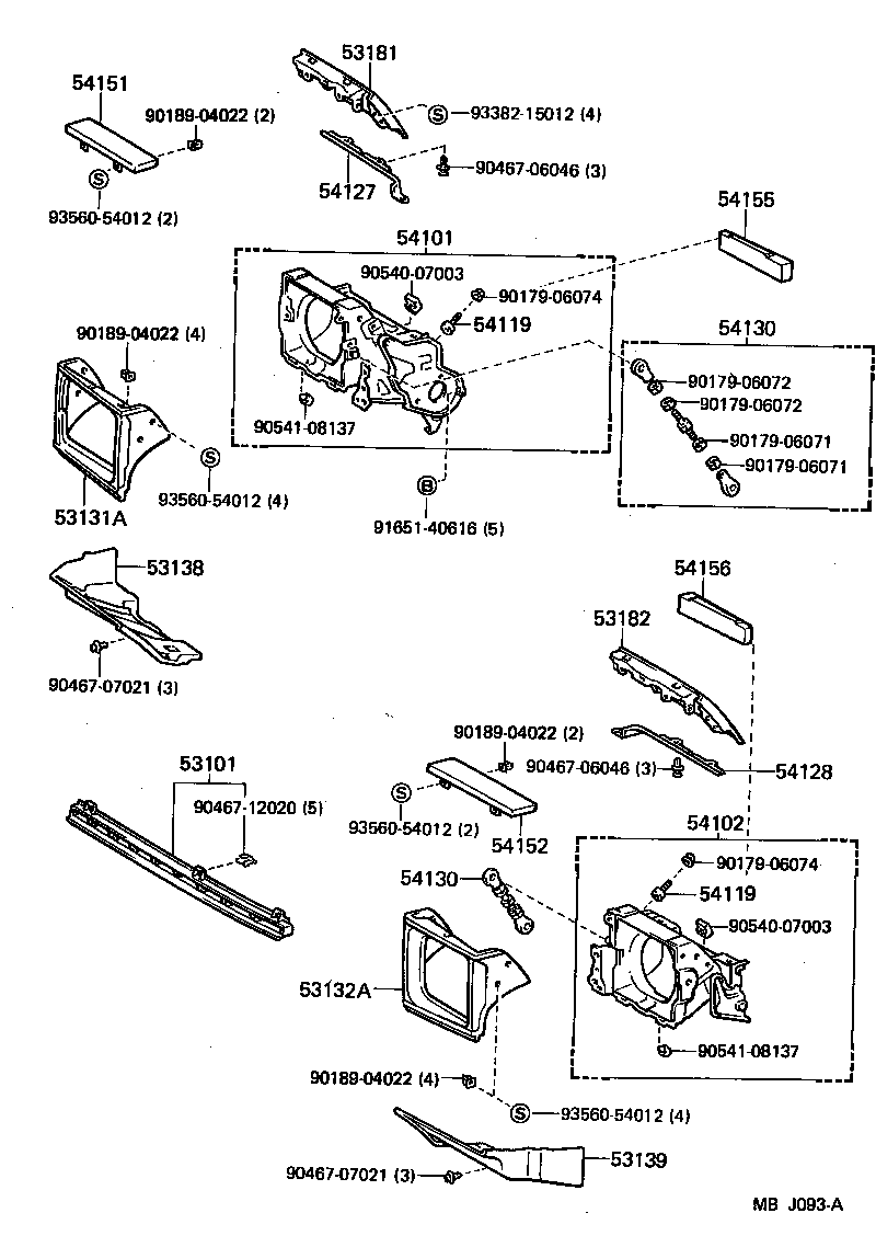 53139-12120 PROTECTOR, HEADLAMP DOOR, LH product image