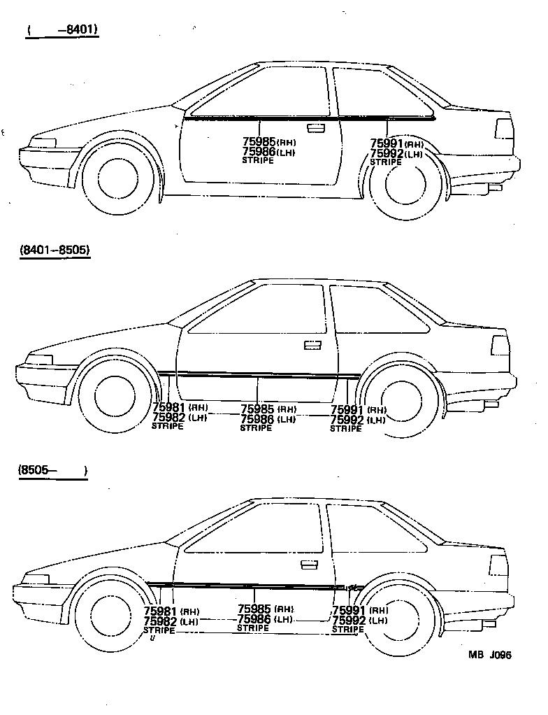 75979-12040 STRIPE, FUEL FILLER OPENING LID product image