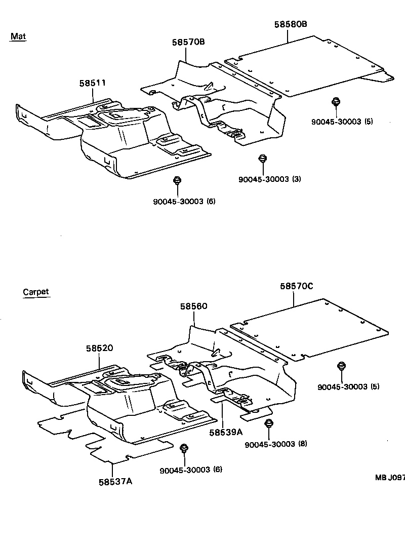 58537-87601 SILENCER, FRONT FLOOR, NO.1 product image
