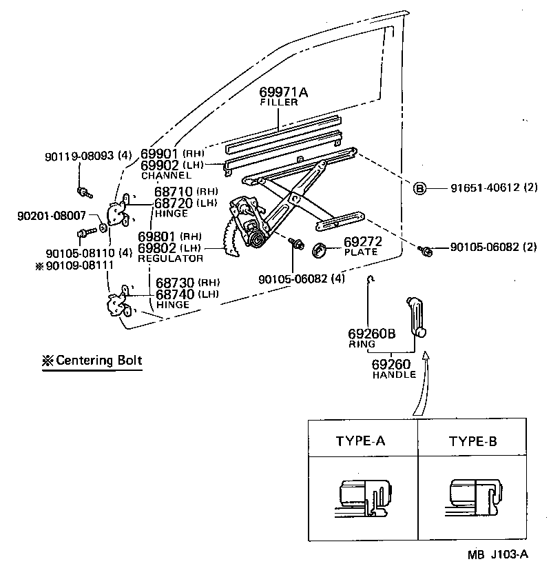 69901-12120 CHANNEL SUB-ASSY, FRONT DOOR GLASS, RH product image