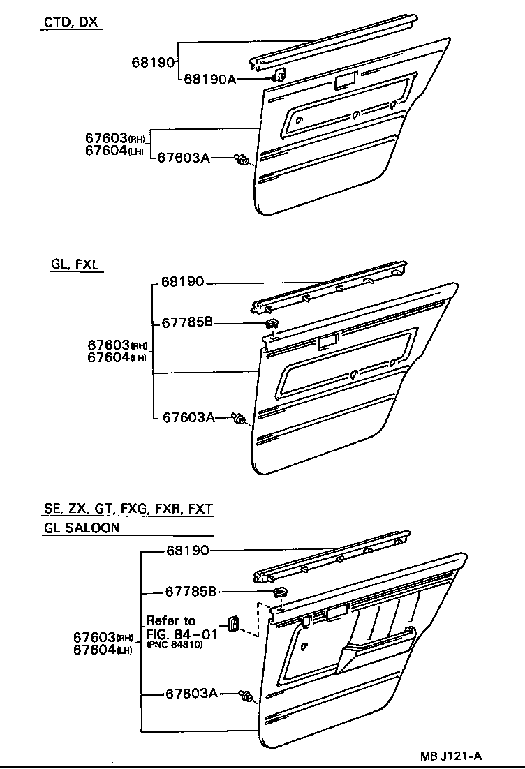 67004-12430 PANEL SUB-ASSY, REAR DOOR, LH product image