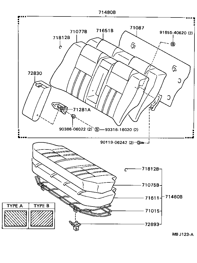 71017-12220 FRAME SUB-ASSY, REAR SEAT BACK, RH product image