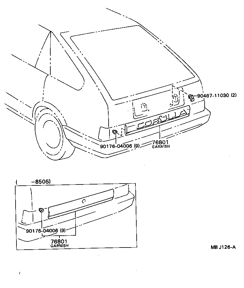 75575-12200 MOULDING, BACK WINDOW, LOWER product image
