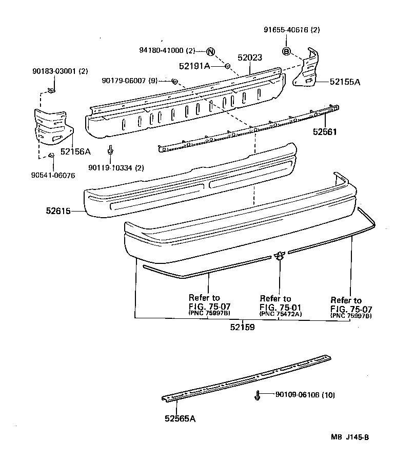 52023-17020 REINFORCEMENT SUB-ASSY, REAR BUMPER product image
