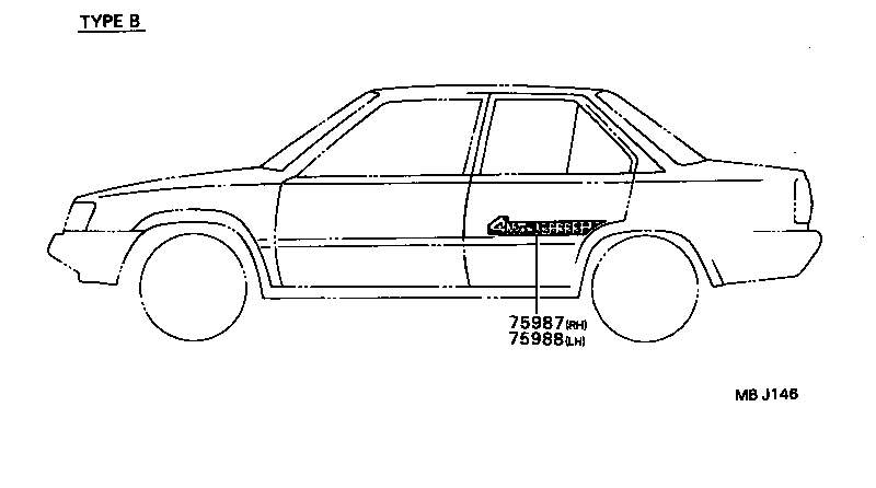 75973-16040 STRIPE, FRONT BUMPER SIDE, RH product image