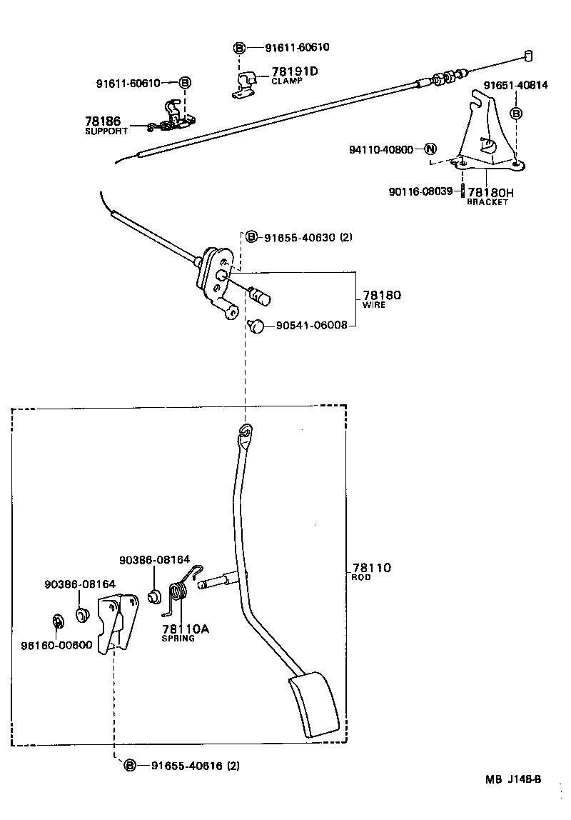 Toyota 78100-16010 LINK ASSY, ACCELERATOR