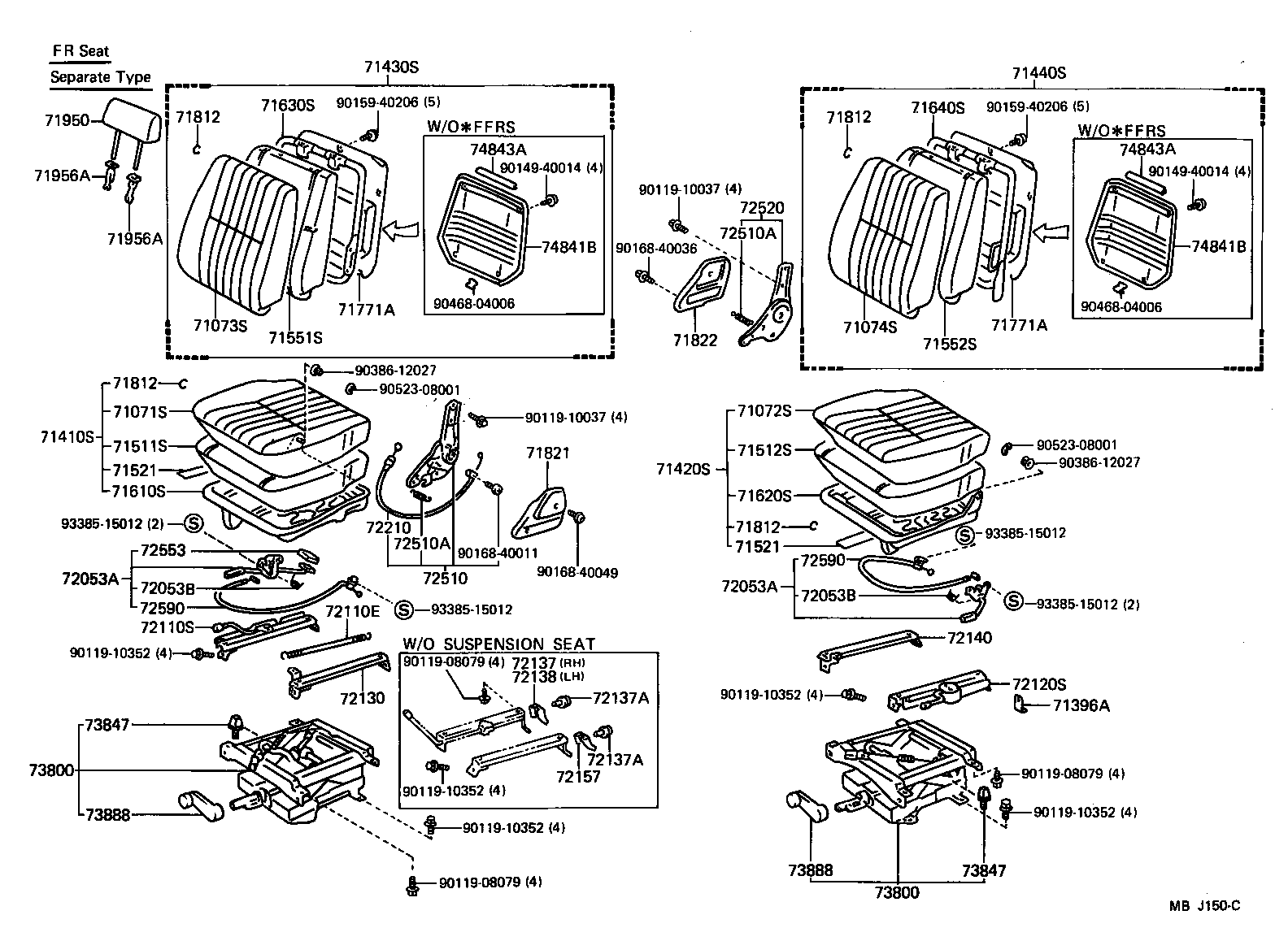 71014-90K02 SPRING ASSY, FRONT SEAT BACK, LH(FOR SEPARATE TYPE) product image