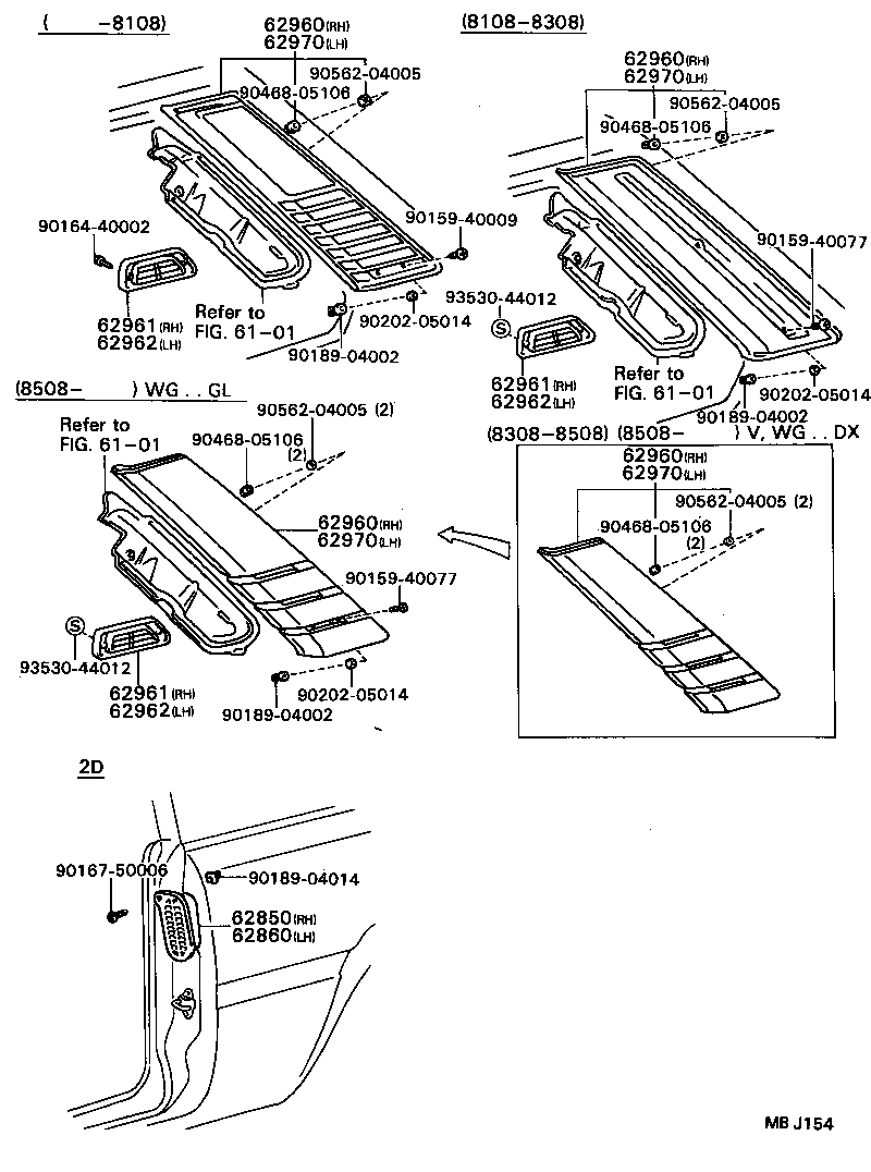 62906-13030 LOUVER ASSY, ROOF SIDE VENT, LH product image